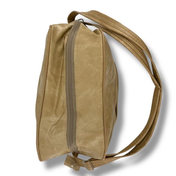 Vintage United Airlines Vinyl Carryon Stewardess Bag Tote Flight Beige Tan NOS - Picture 3 of 10